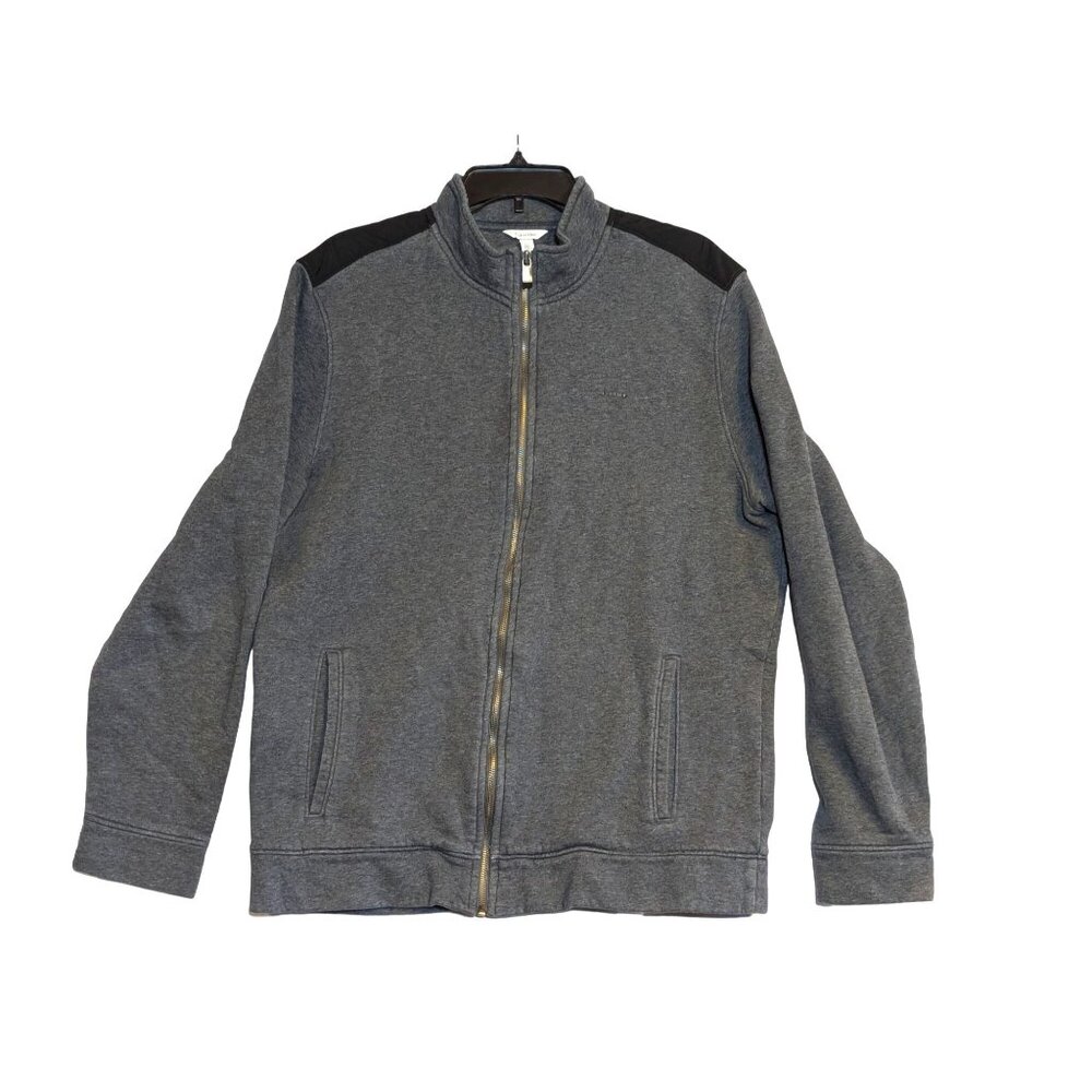Calvin Klein Mens Grey Full-Zip Jacket Size L